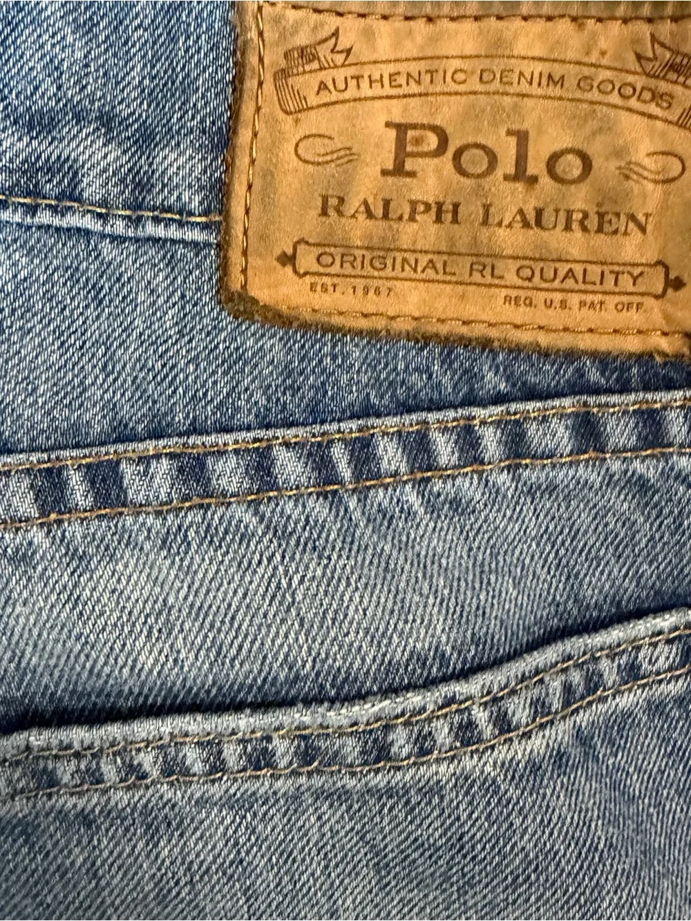 Polo Ralph Lauren Light Wash Distressed Straight Leg Jeans Men’s 36x32